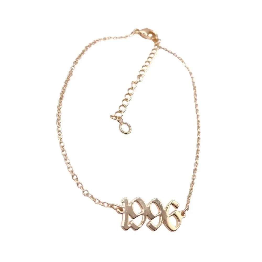 Gold 1996 Birth Year Bracelet